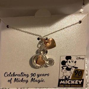 Disney Fine Silver Swarovski Mickey Necklace
